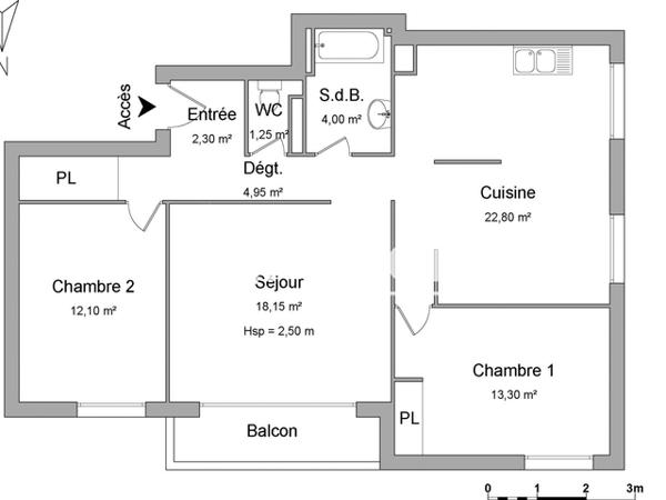 Location Appartement 4 pièces 78.85 m² - 65 AVENUE KESLER DEVILLERS Lanester 56600