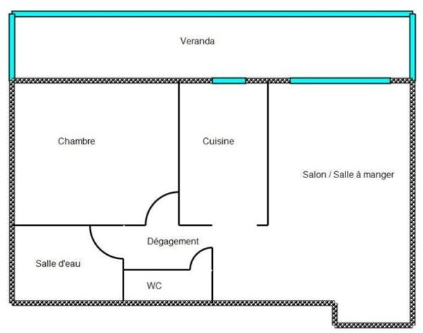 APPARTEMENT 2P 42 M2 VERANDA 12 M2 CAVE PARKING