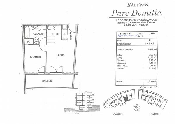 Appartement · Location Montpellier (34090) 2 pièces · 37m²