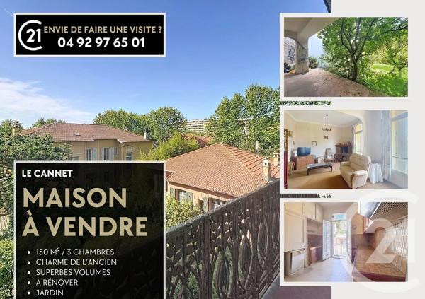 Maison à vendre  4 pièces - 151,55 m 2   LE CANNET  - 06