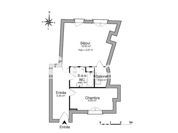 Location Appartement 2 pièces 46.3 m² - 37 RUE DE LA DEVISE Bordeaux 33000