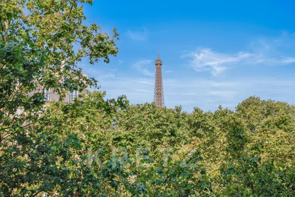 Appartement de réception avec balcon et vue Tour Eiffel