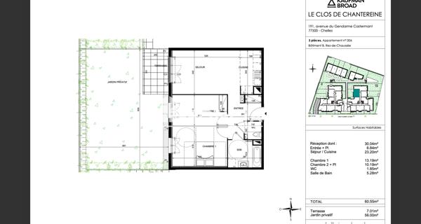 Location Appartement 3 pièces 60.55 m² - Chelles 77500