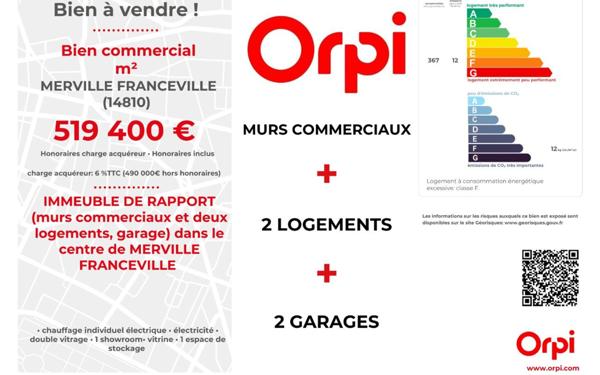 Immeuble à vendre    5 pièces • 90 m2 Ouistreham