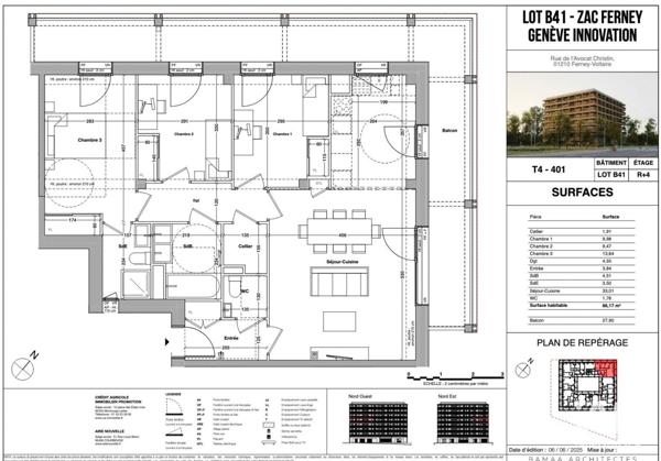 Appartement à vendre 4 pièces 86 m² Ferney-Voltaire