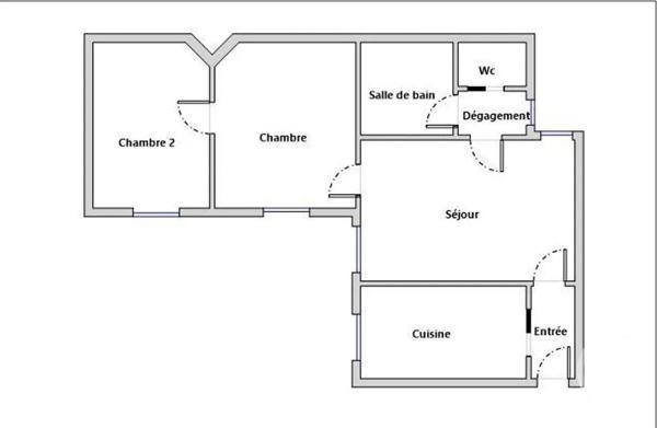Appartement F3 à vendre  3 pièces - 58,05 m 2   LEVALLOIS PERRET  - 92
