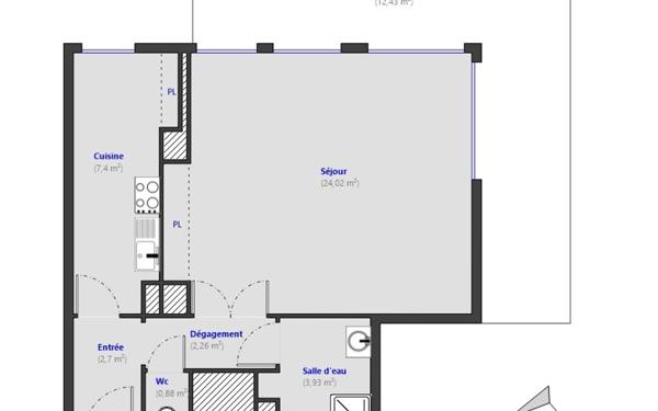 Appartement à vendre    1 pièce • 41,19 m2 Menton