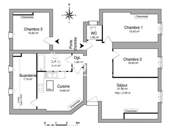 Location Appartement 4 pièces 93.5 m² - 63 COURS D'ALBRET Bordeaux 33000