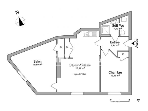Location Appartement 3 pièces 69.01 m² - 16 RUE D'AGUESSEAU Limoges 87000