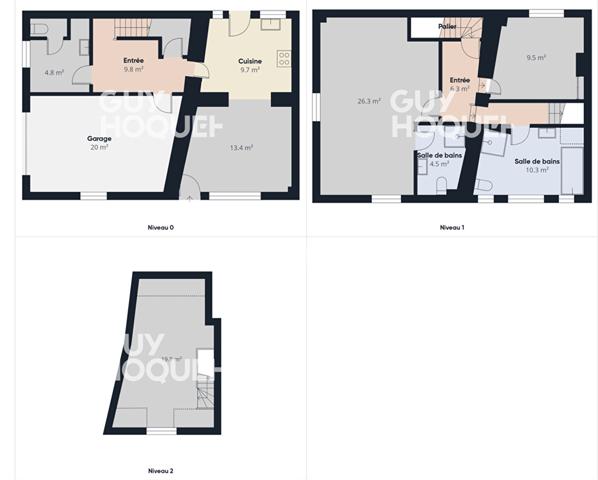 Maison T4 avec courette et garage à Oissel