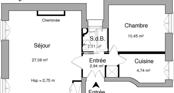 Location Appartement 2 pièces 47.42 m² - Paris 75017