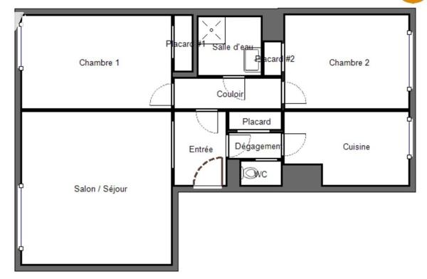 Appartement 3 pièces avec balcon, parking et cave Paris 19eme