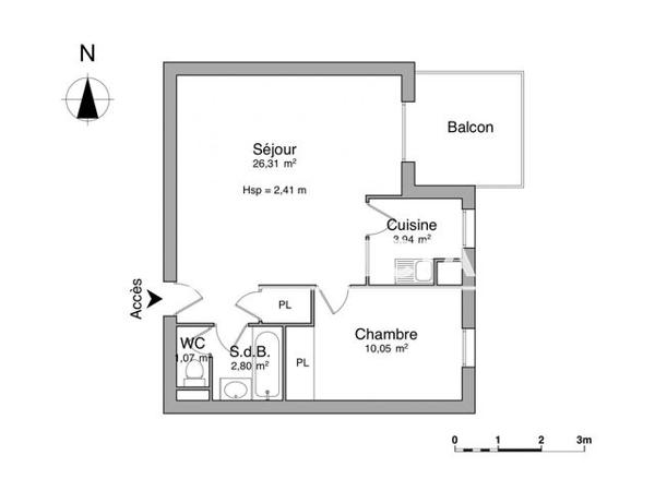 Location Appartement 2 pièces 44.2 m² - 15 IMPASSE SAINT ARNAULT Agen 47000