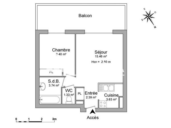 Location Appartement 2 pièces 35.95 m² - 133 RUE DE L'EGLISE Ornex 01210