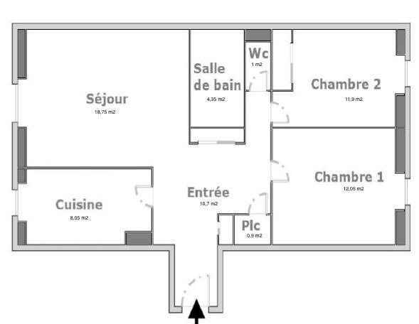 Appartement à vendre 3 pièces 67,7 m² Clamart