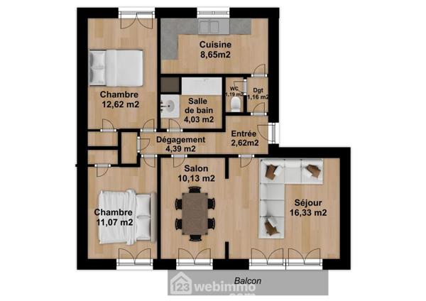 Appartement 72 m² à Poitiers 86000