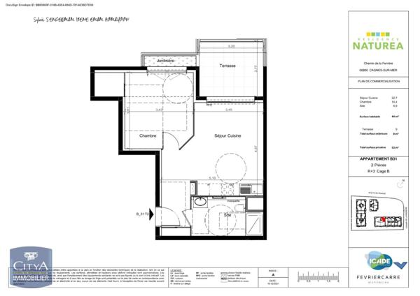 Appartement à louer 2 pièces 44m²