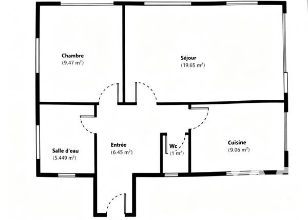Appartement à vendre 2 pièces 46,12 m² Paris 13
