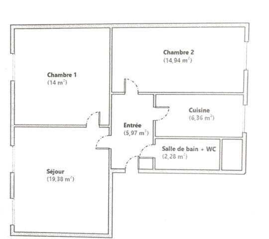 Appartement à vendre 3 pièces 63 m² Paris 5