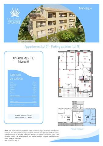 Appartement avec Jardin Privatif Manosque 3 pièces 63 m² - 265 000 Euros -