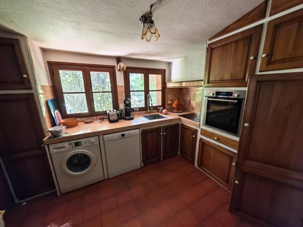 Plain-pied, jardin arboré, chalet bois indépendant
