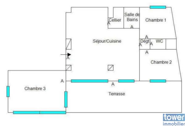 Très bel appartement F4 avec terrasse
