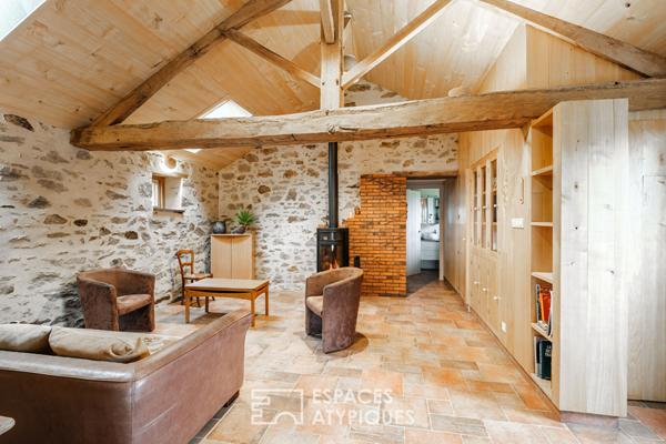 Ensemble de deux maisons avec piscine au coeur de la campagne
