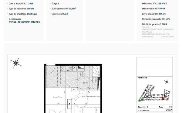 Appartement à vendre    2 pièces • 35,80 m2 Mauguio