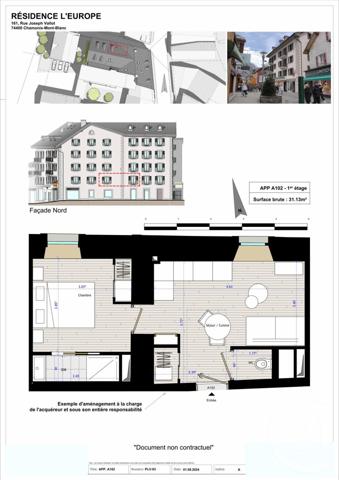 Appartement F4 à vendre  4 pièces - 31,13 m2 CHAMONIX MONT BLANC - 74