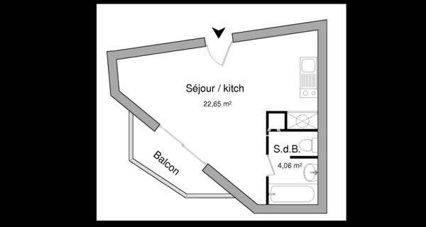 À vendre Studio 26.71 m² - Poitiers 86000