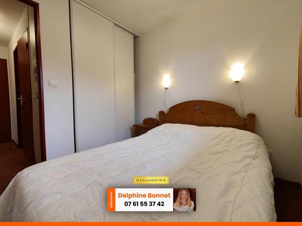 Bel appartement 2P/ T2 de 28 m2 avec grand balcon dans un chalet, au pied d'une piste