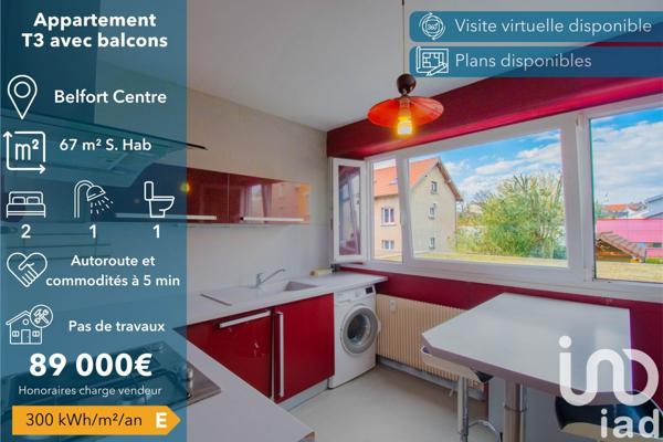 Appartement à vendre 3 pièces 67 m² Belfort