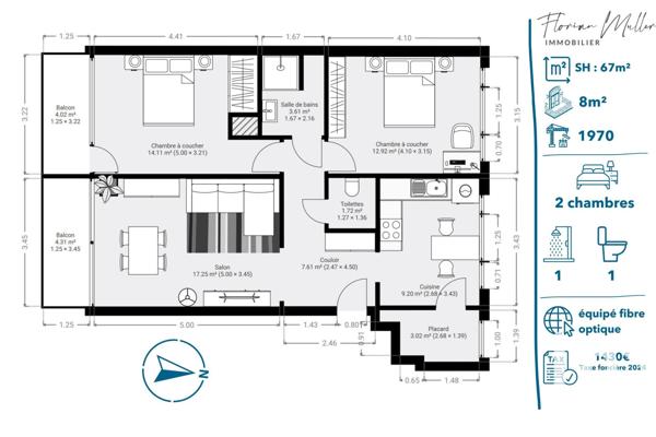 Appartement à vendre 3 pièces 67 m² Belfort