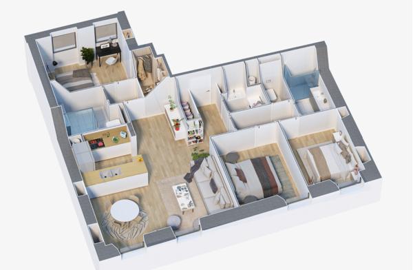 Bagnères-de-Luchon (31110) Appartement T4, 94,5 m² centre de Bagnères de Luchon