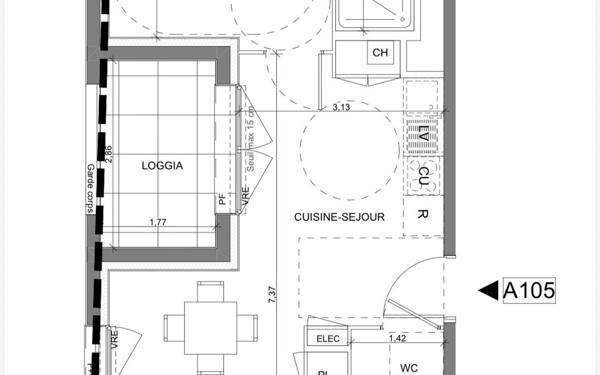 Appartement à vendre    2 pièces • 42,36 m2 Saint-Gilles