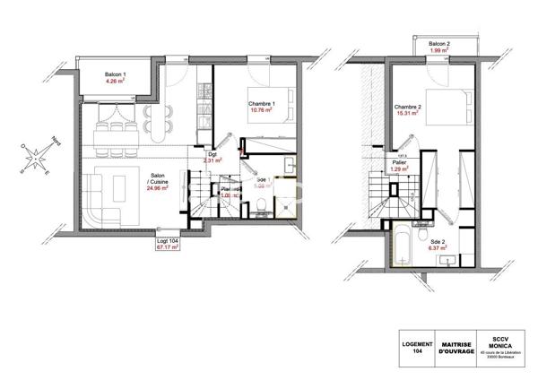 Appartement
         3 pièces
        - 67 m² 315 000 € *