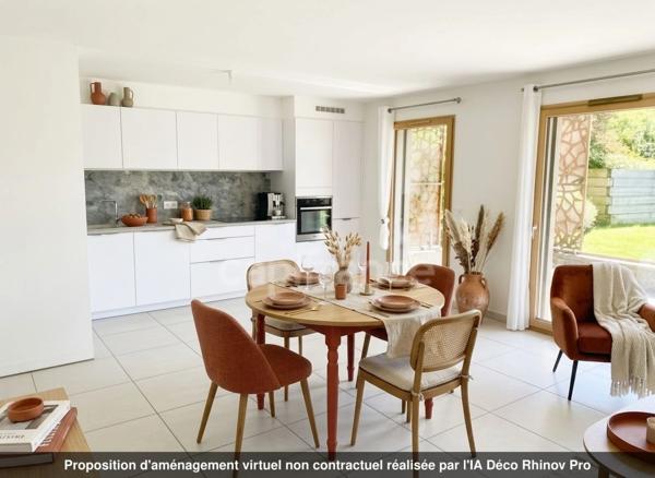 TASSIN-la-DEMI-LUNE, appartement Pitance de 71m2, en rez-de-jardin, 2 chambres.
