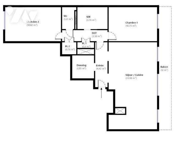Bel appartement 3 pièces vue Seine avec balcon et parking