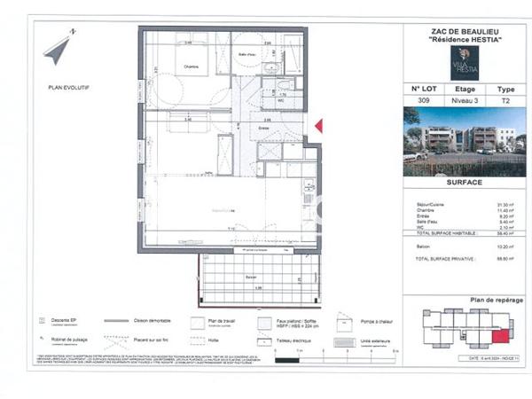 Location Appartement 2 pièces 58.4 m² - appt 309 Monteux 84170