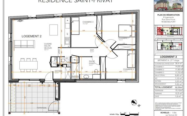 Appartement à vendre    4 pièces • 92 m2 Belfort
