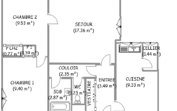 Appartement à louer    3 pièces • 57,70 m2 Avon
