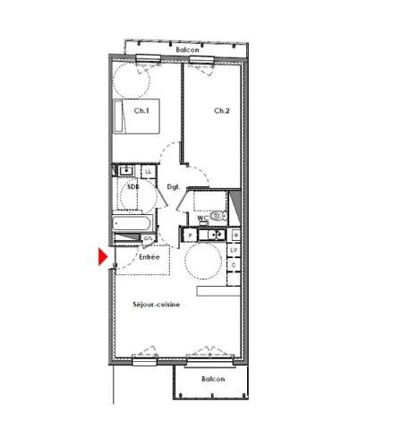 Appartement à louer 3 pièces 60.49m²