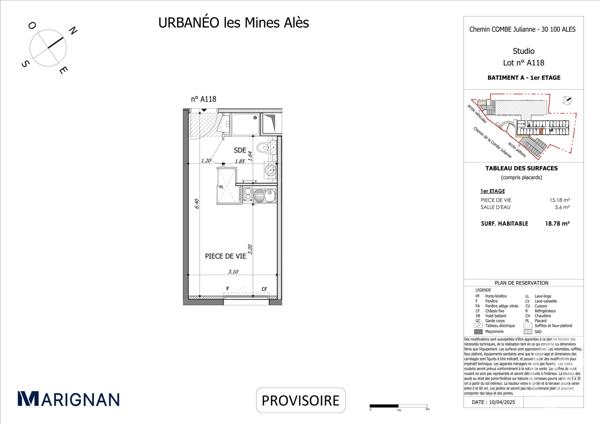 Appartement Studio à vendre  1 pièce - 18,66 m2 ALES - 30