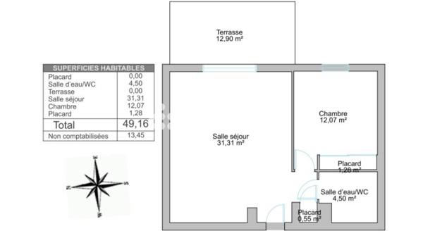 Appartement
         2 pièces
        - 50 m² Exclusivité 159 000 € *