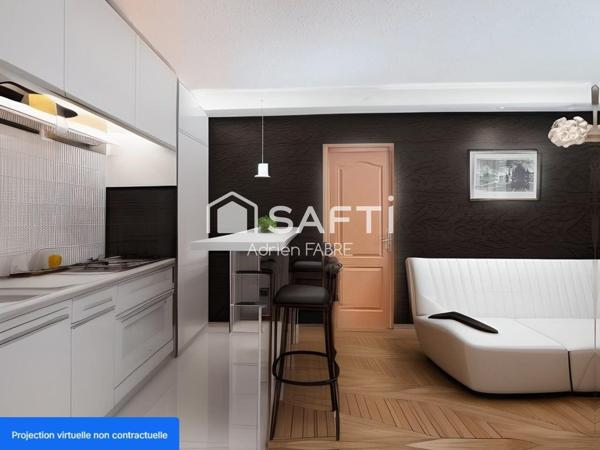 Appartement T2 à vendre 30m², meublé, cave, centre-ville Ax les thermes.