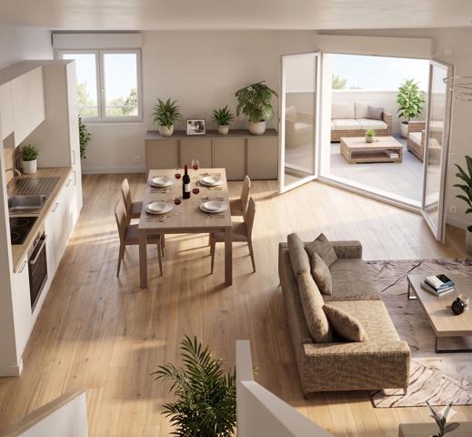 T4 avec balcons et jardin partagé à Pantin– Limite Pré-Saint-Gervais