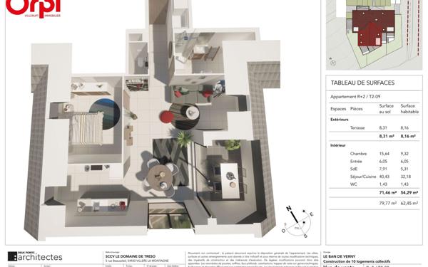 Appartement à vendre    2 pièces • 54 m2 Verny