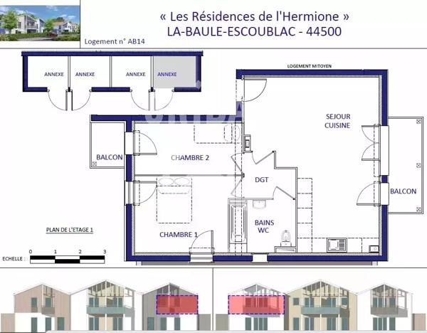 LA BAULE - T3 de 60 m² hab.