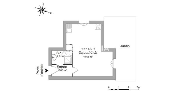 Location Studio 24.73 m² - Sucy-en-brie 94370