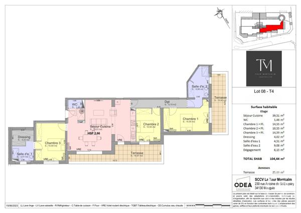 Appartement T4 à vendre  4 pièces - 104,44 m2 MONTPELLIER - 34
